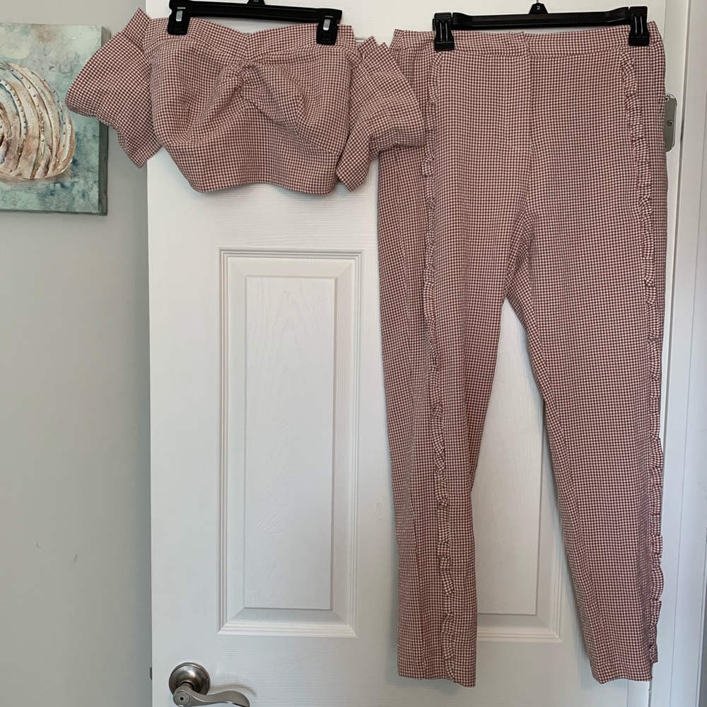 NWT Lulumari gingham two piece set